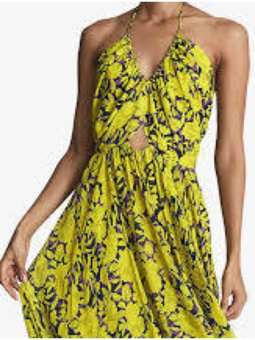 REISS Tessa Printed Halter Dress - Picture 3 of 4